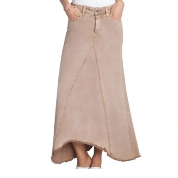 Wash Lab Long Maxi A Line Denim Skirt - Picture 1 of 12